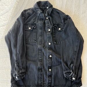 H&M Black Washed Denim Jacket